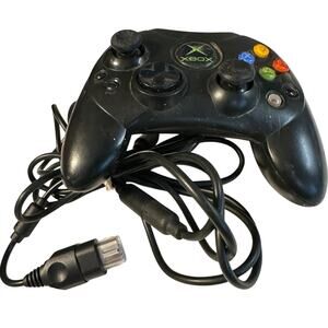 Original Xbox OEM S Type Black Controller with Breakaway Cable
